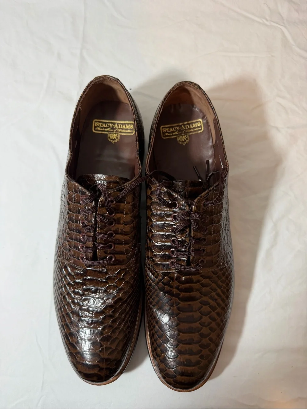 Stacy Adams Dark Brown Textured Lace-Up Oxfords